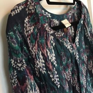 Sonoma Navy Paisley Dress, 3/4 Sleeves, Medium NWT